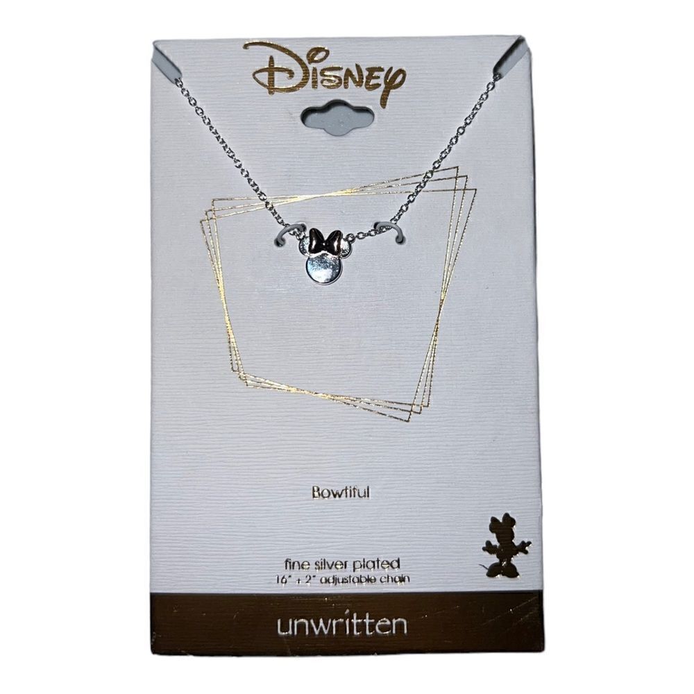 Unwritten Disney Gold Flash Plated Two-Tone Bowtiful Necklace Minnie Mouse New